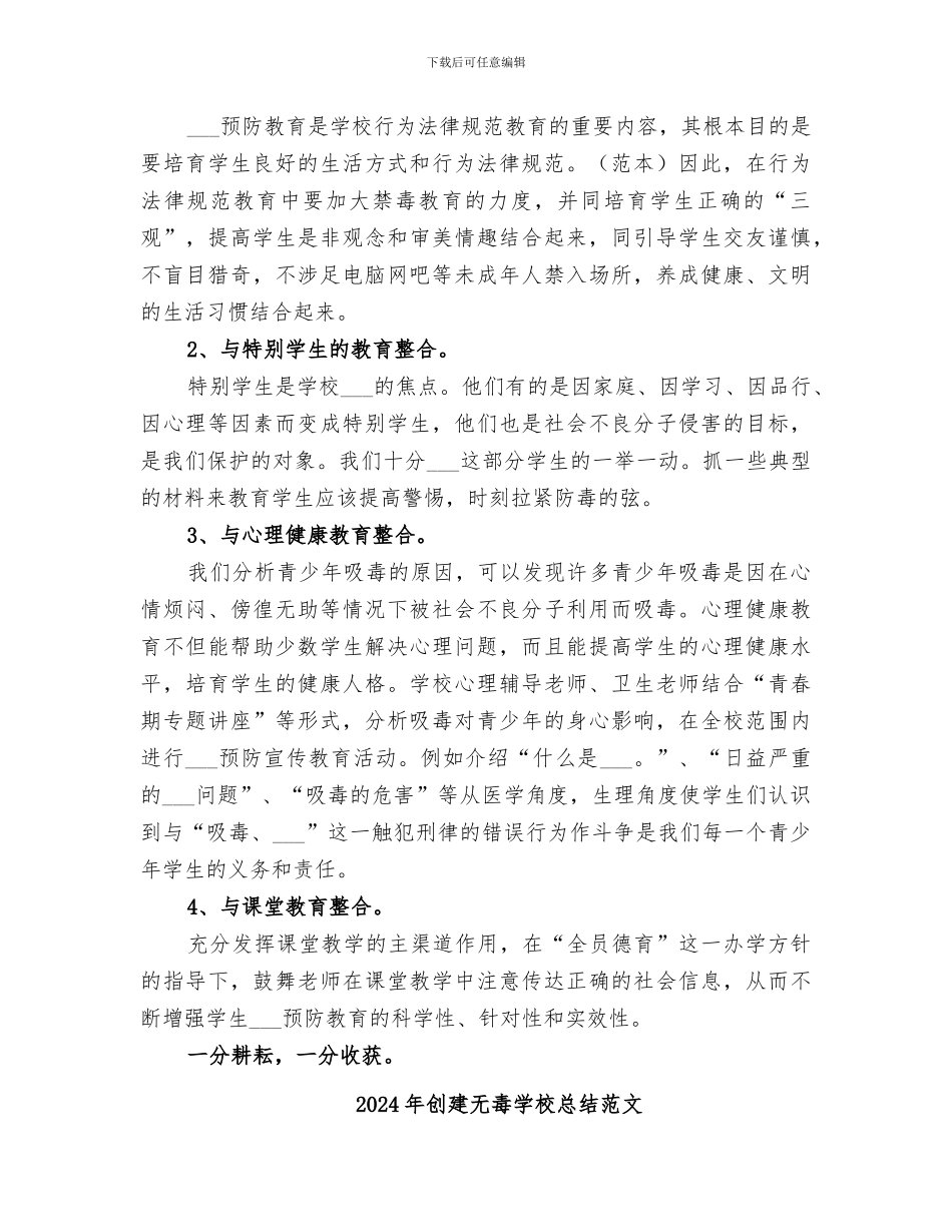 2024年创建无毒学校总结_第3页
