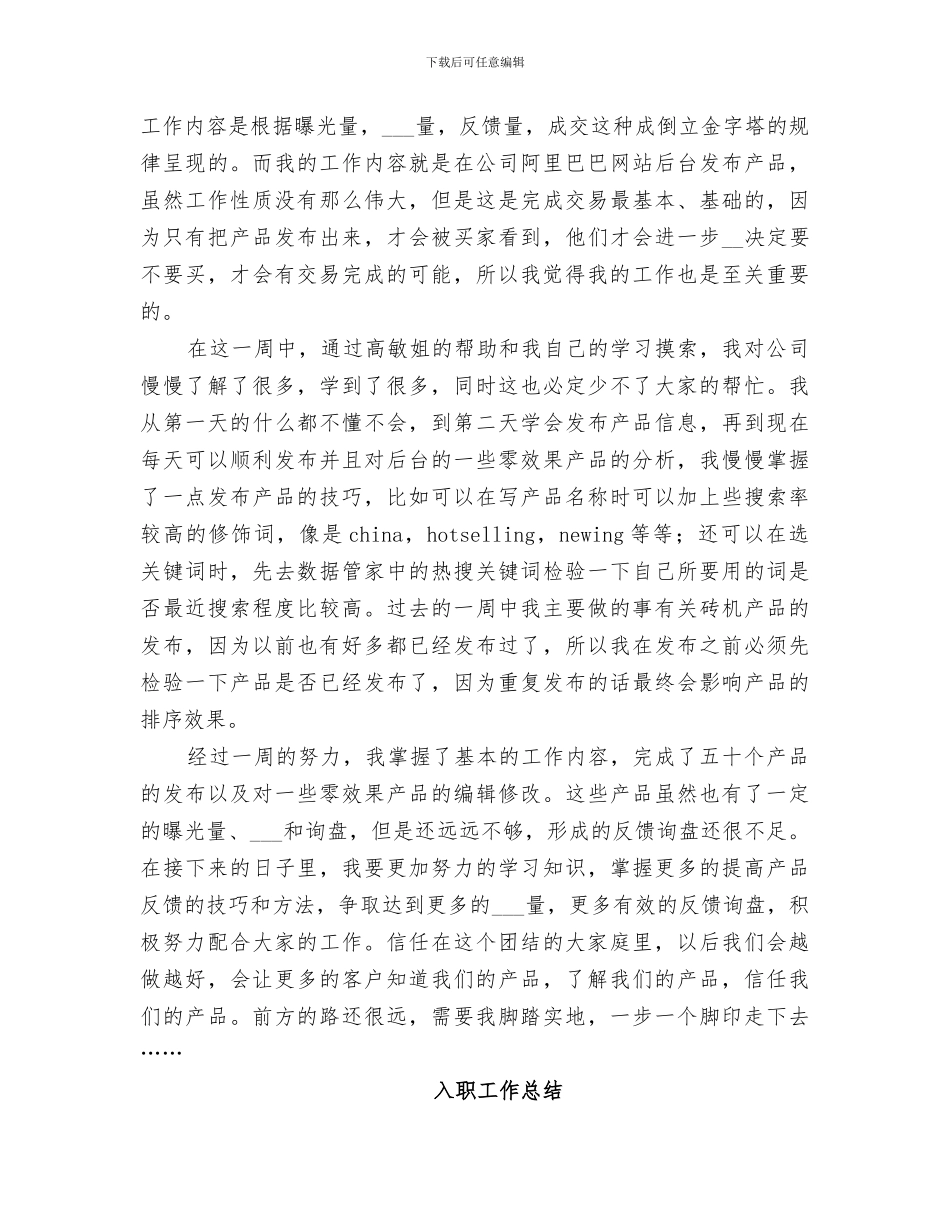 2024年初步入职工作总结_第2页