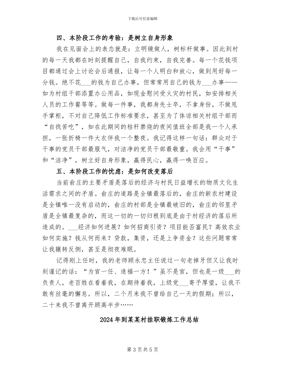 2024年到村任职的阶段性工作总结_第3页