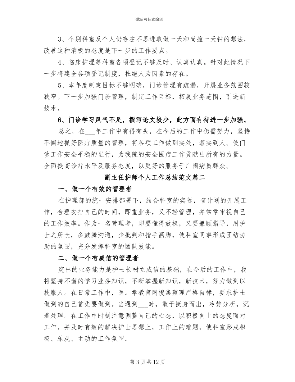2024年副主任护师个人工作总结范文_第3页