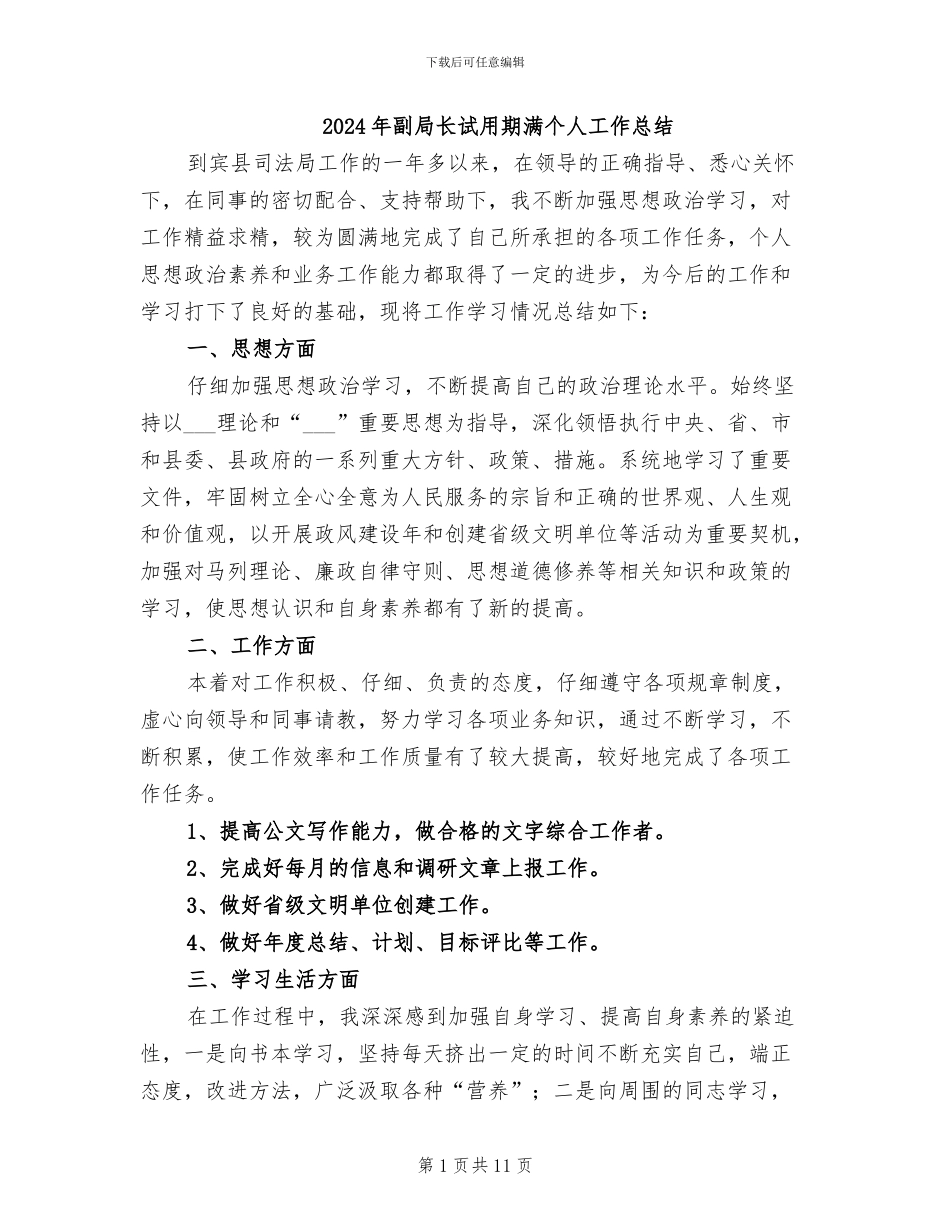 2024年副局长试用期满个人工作总结_第1页