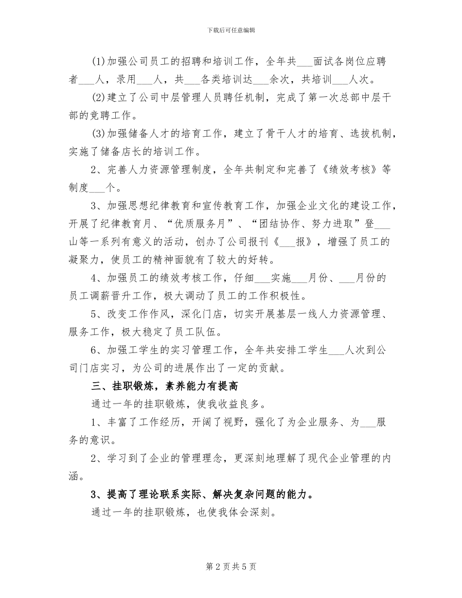 2024年副总经理试用期工作总结范文_第2页