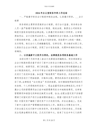 2024年办公室财务年终工作总结