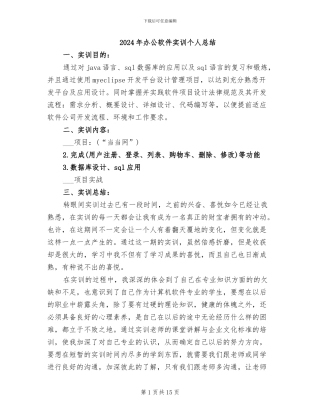 2024年办公软件实训个人总结