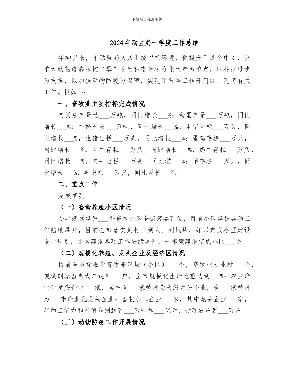 2024年动监局一季度工作总结_第1页