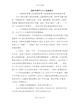 2024年助产士个人总结范文