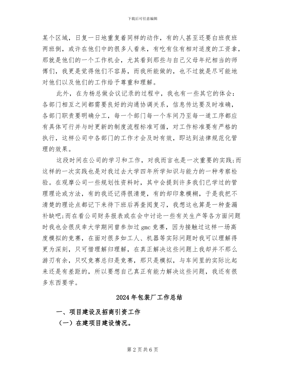 2024年包装印业公司个人工作总结范文_第2页