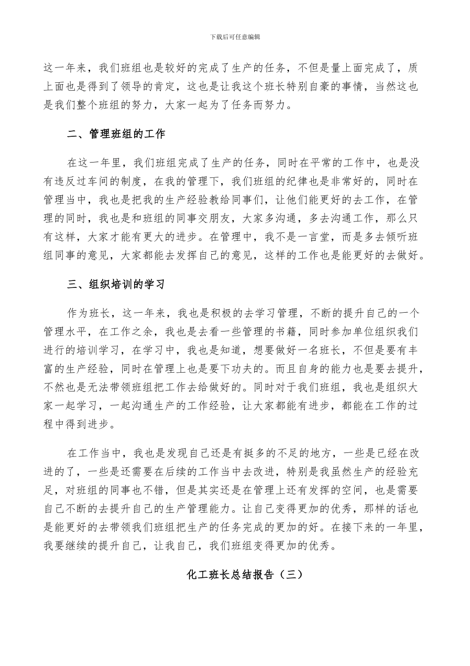 2024年化工班长个人总结_第3页