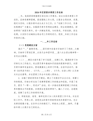 2024年区团委共青团工作总结
