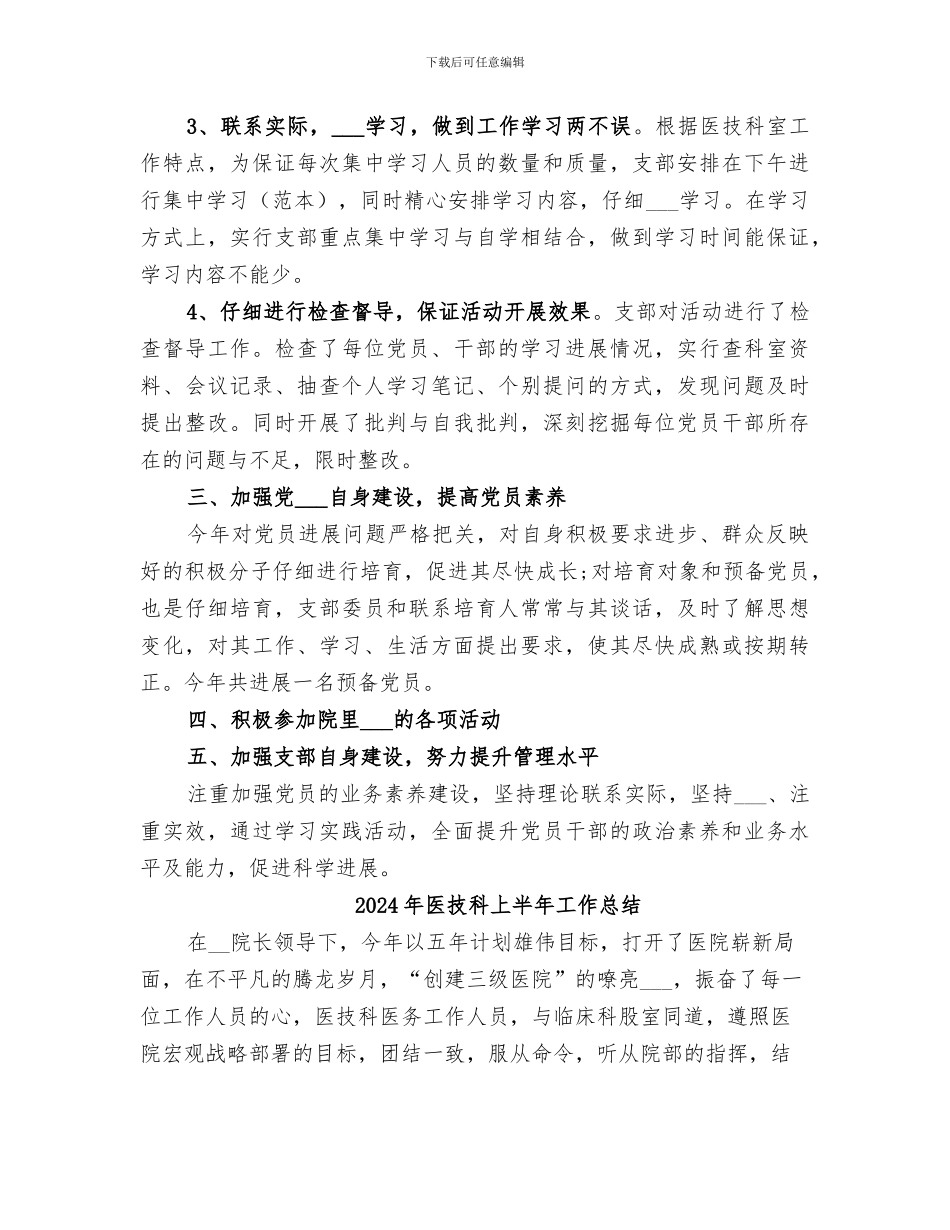 2024年医技支部工作总结_第2页