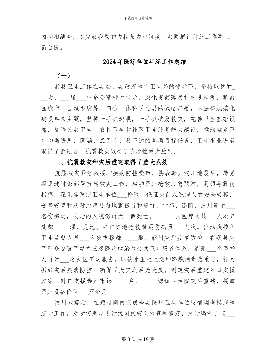 2024年医疗单位卫生财务工作总结_第3页
