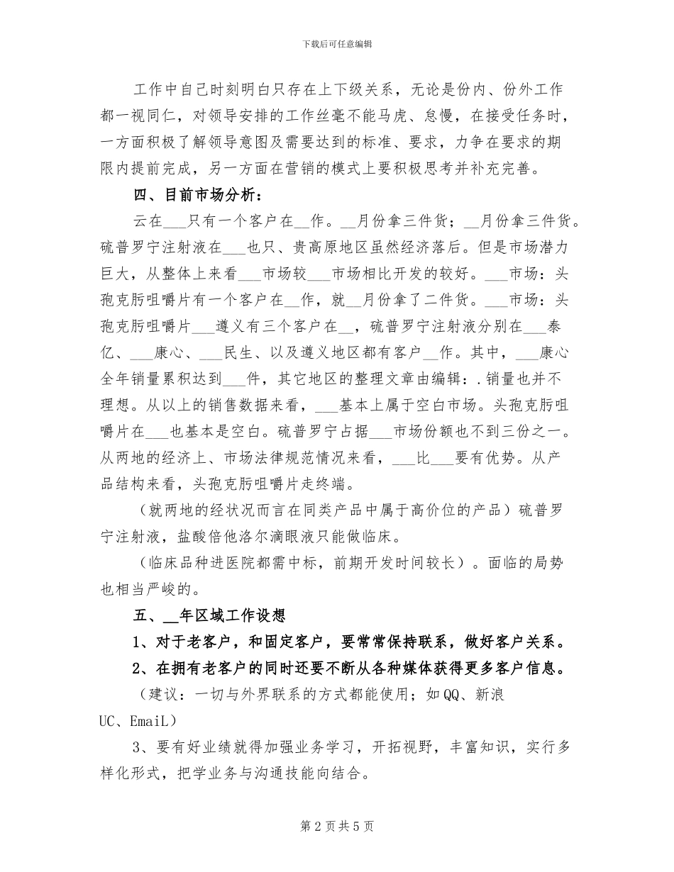 2024年医药销售人员月度工作总结_第2页