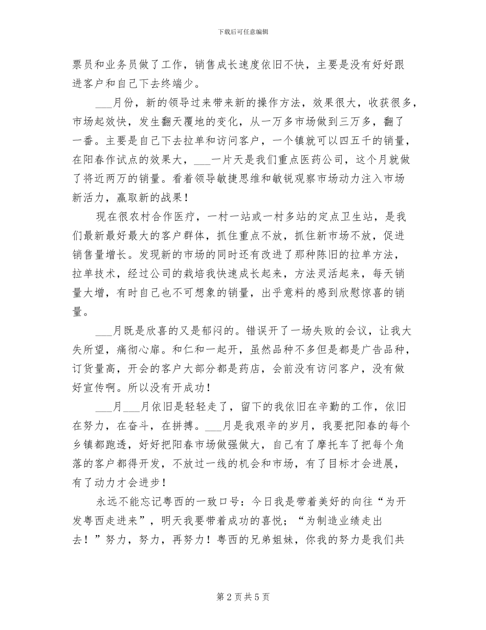 2024年医药销售年终工作总结范本_第2页