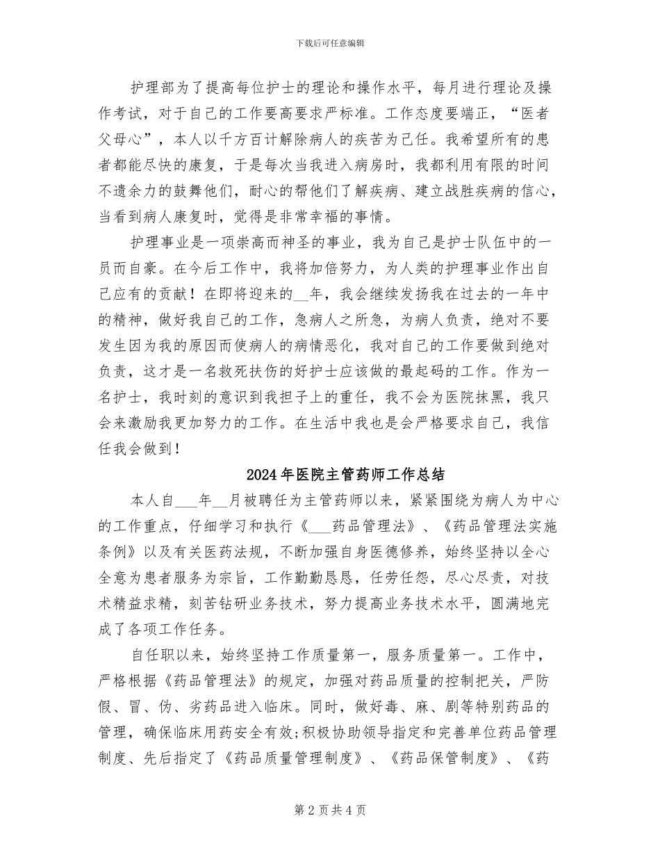 2024年医院主管护师年终总结_第2页