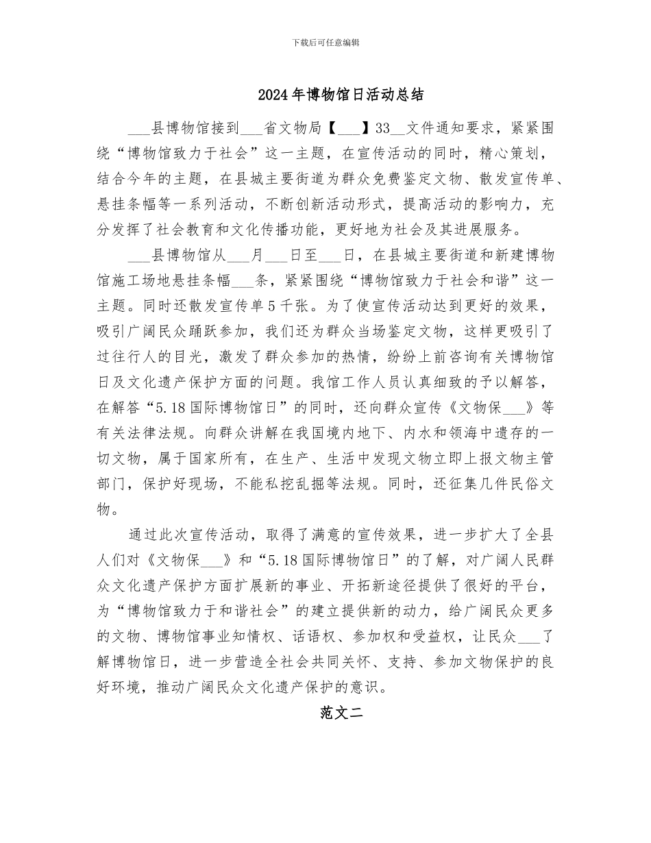 2024年博物馆日活动总结_第1页