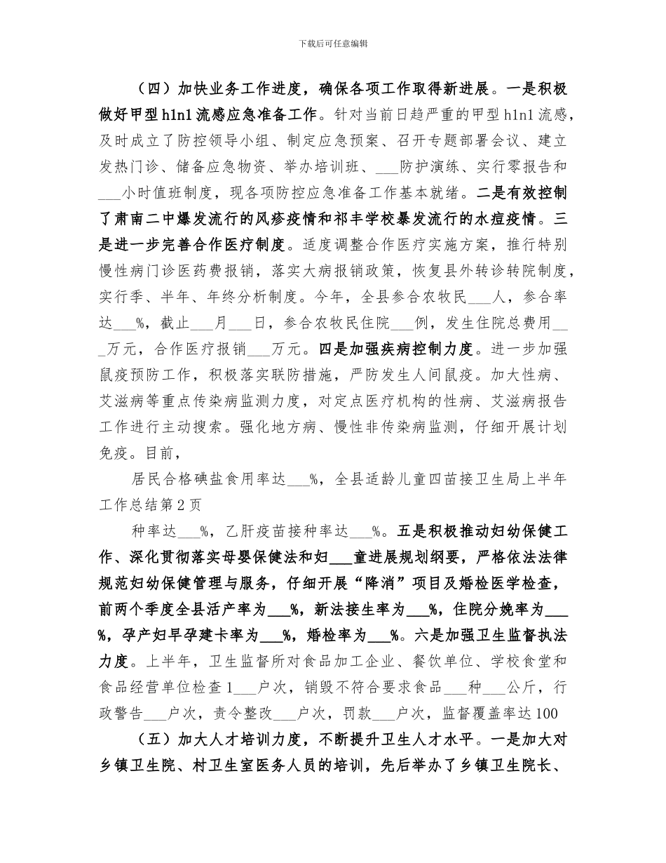 2024年卫生局上半年工作总结范本_第3页
