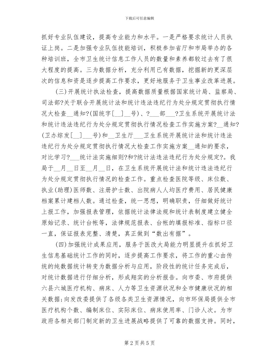 2024年卫生统计个人年终工作总结_第2页