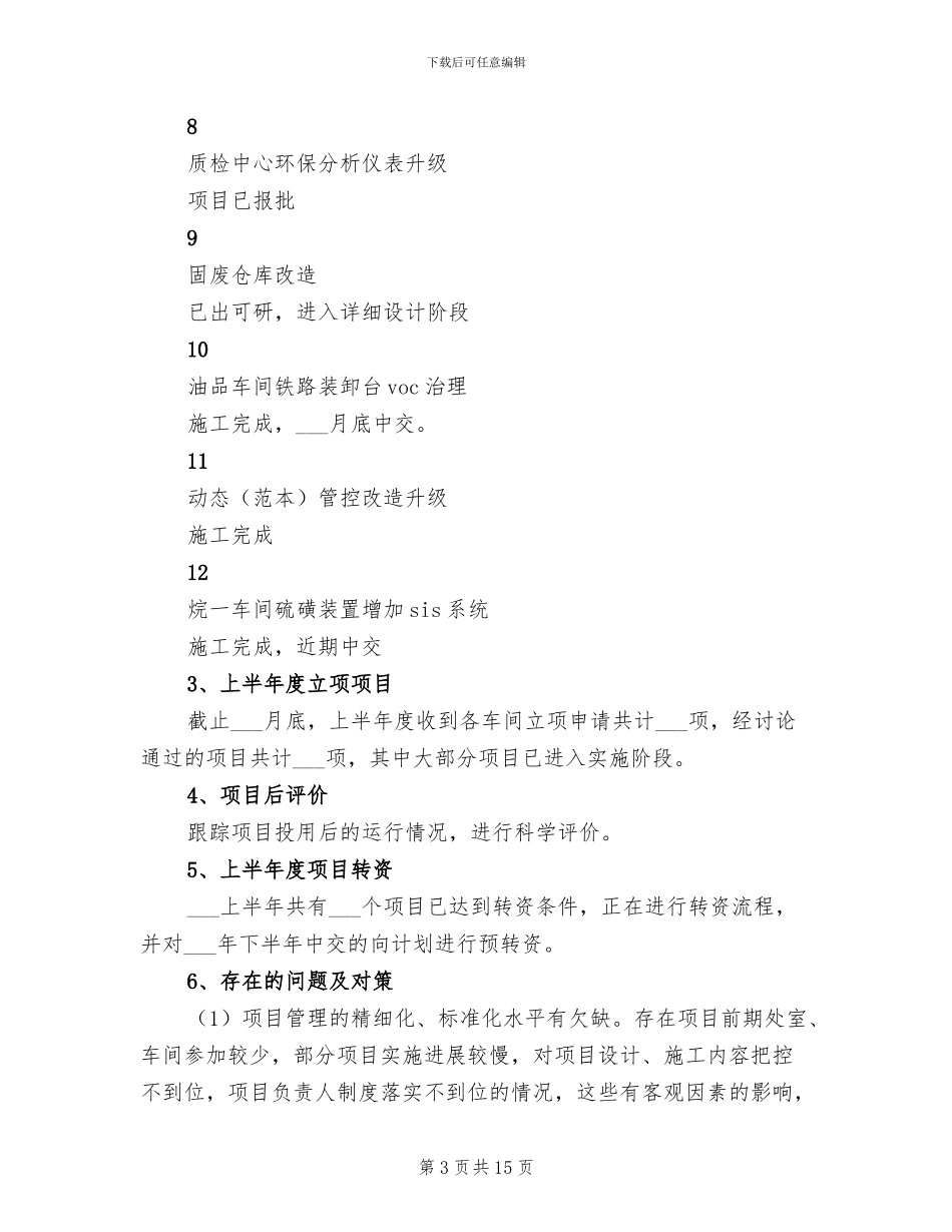 2024年厂项目管理中心工作总结_第3页