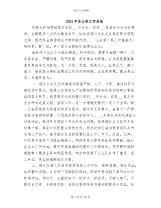 2024年县公安工作总结