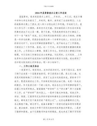 2024年县委督查办公室工作总结