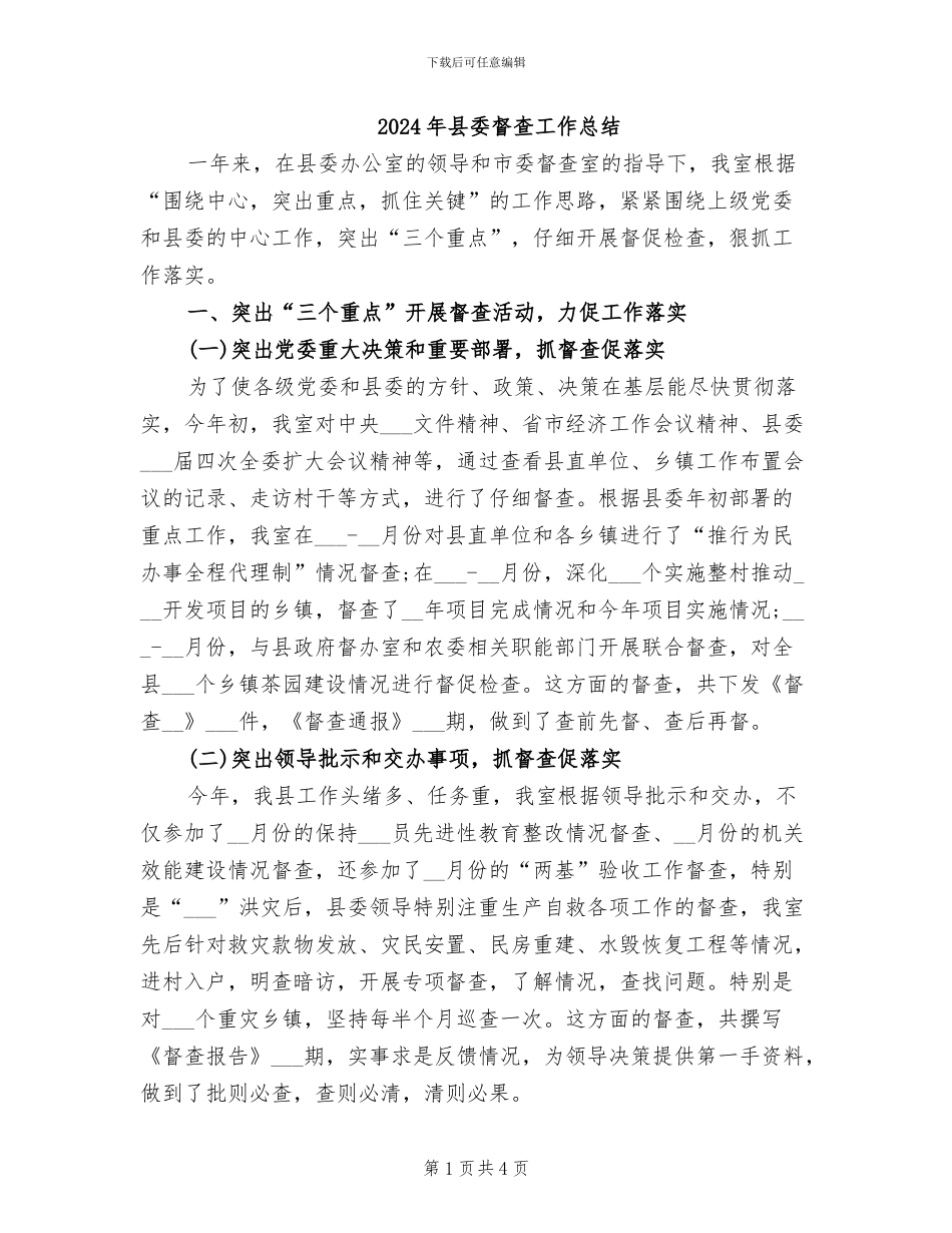 2024年县委督查工作总结_第1页