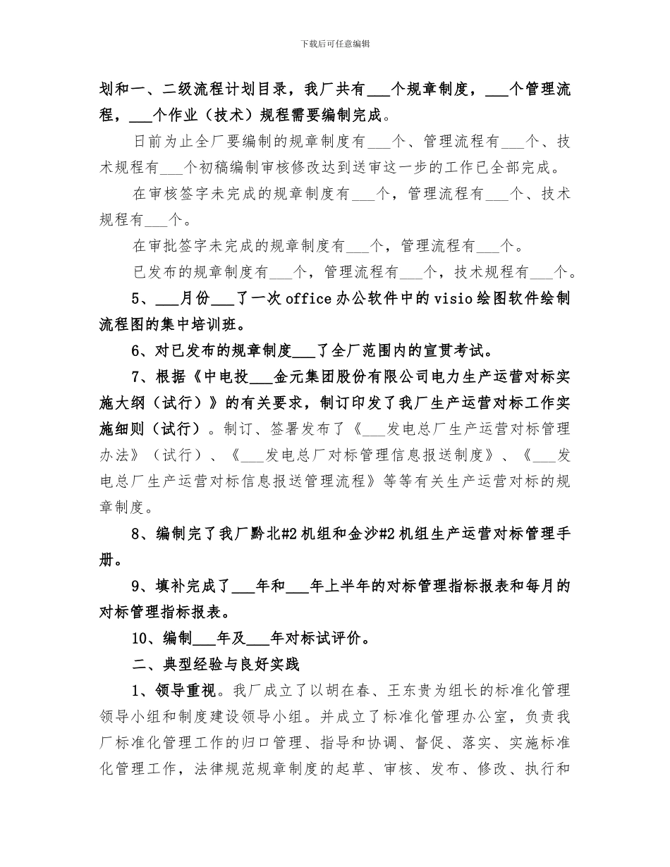 2024年发电总厂标准化管理推进年度工作总结_第2页