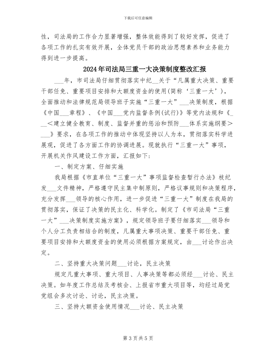 2024年司法局“三重一大”集体决策制度自查整改报告_第3页