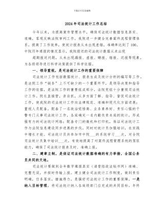2024年司法统计工作总结
