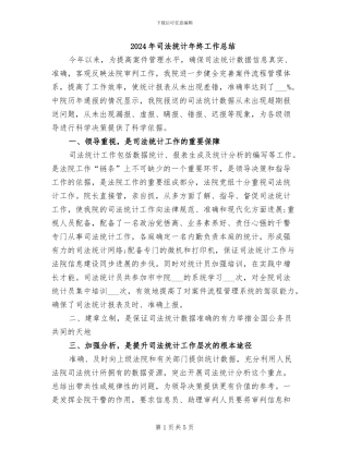 2024年司法统计年终工作总结