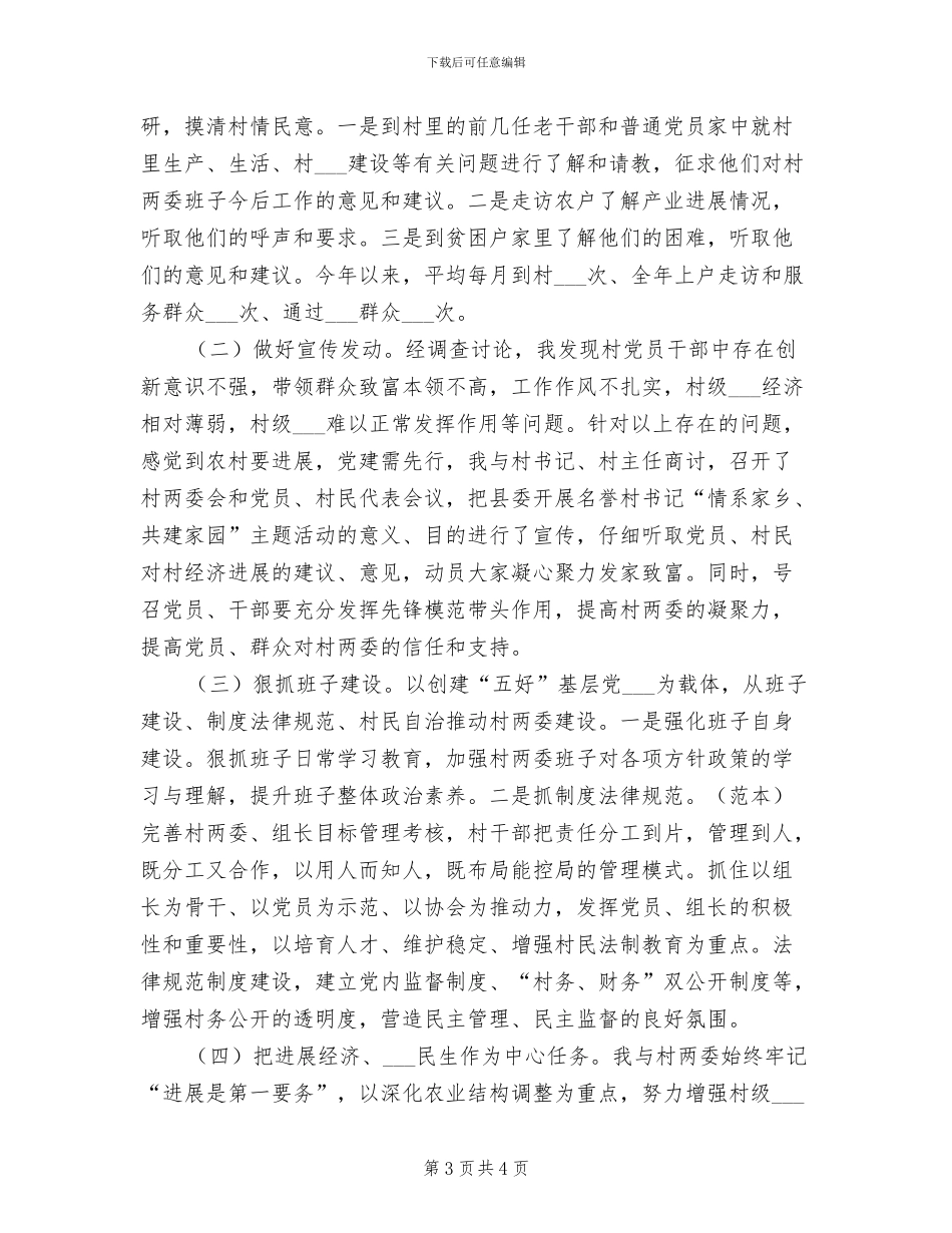 2024年名誉村书记履职工作总结_第3页