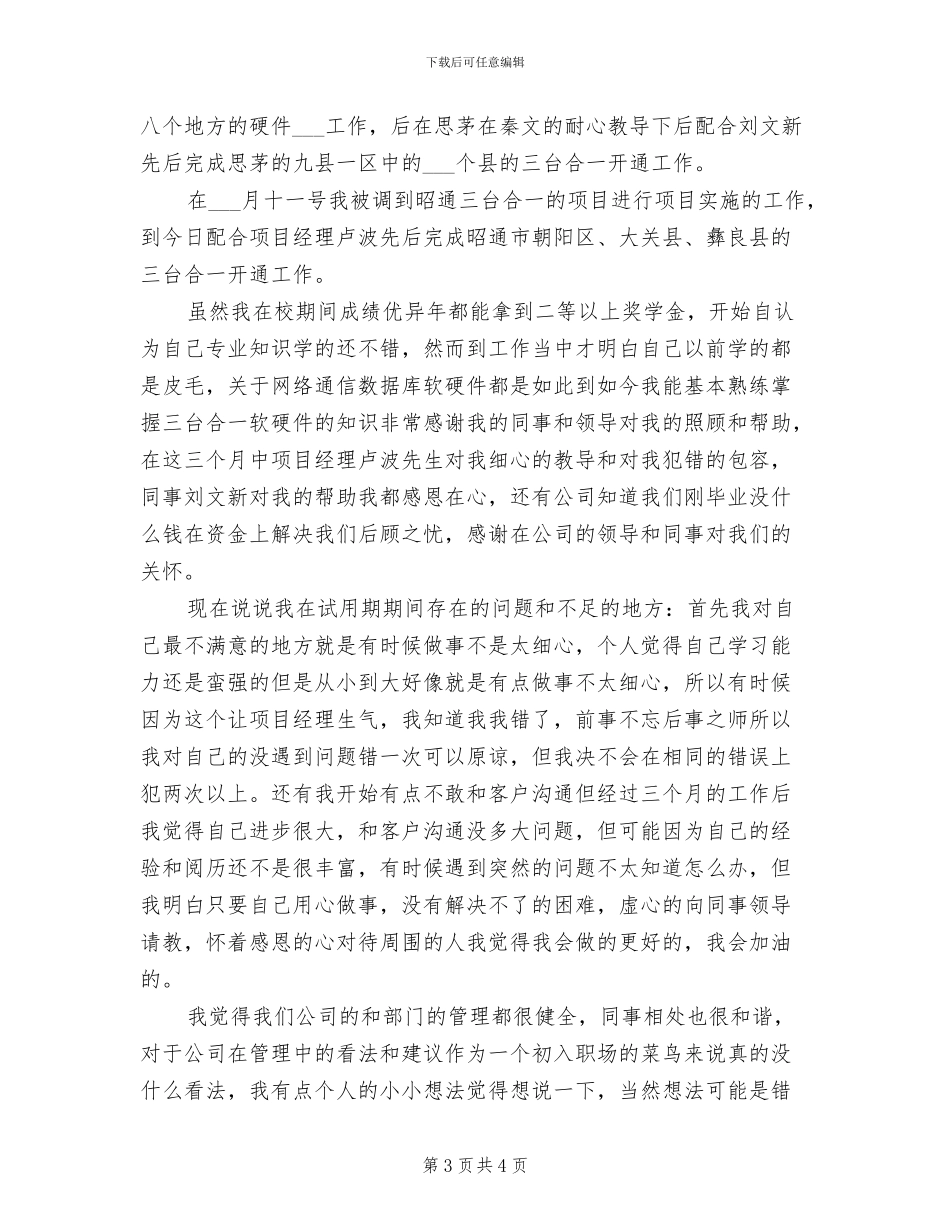 2024年员工试用期个人工作总结报告_第3页