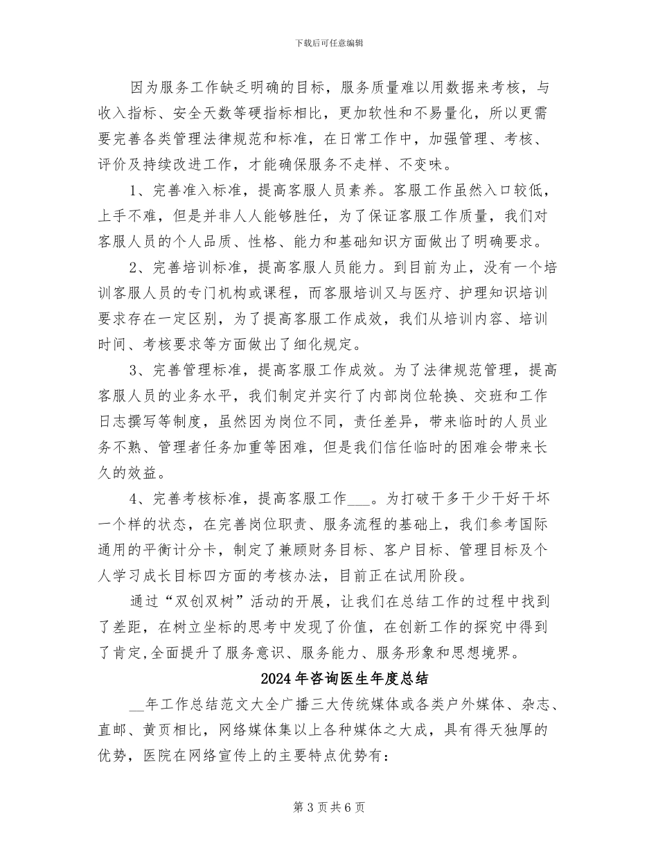 2024年咨询医生个人工作总结_第3页