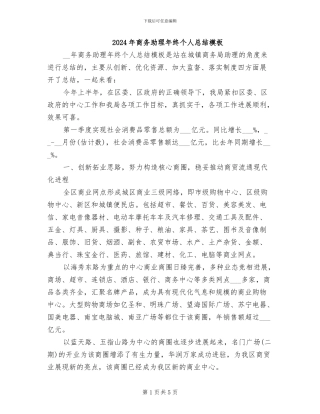 2024年商务助理年终个人总结模板