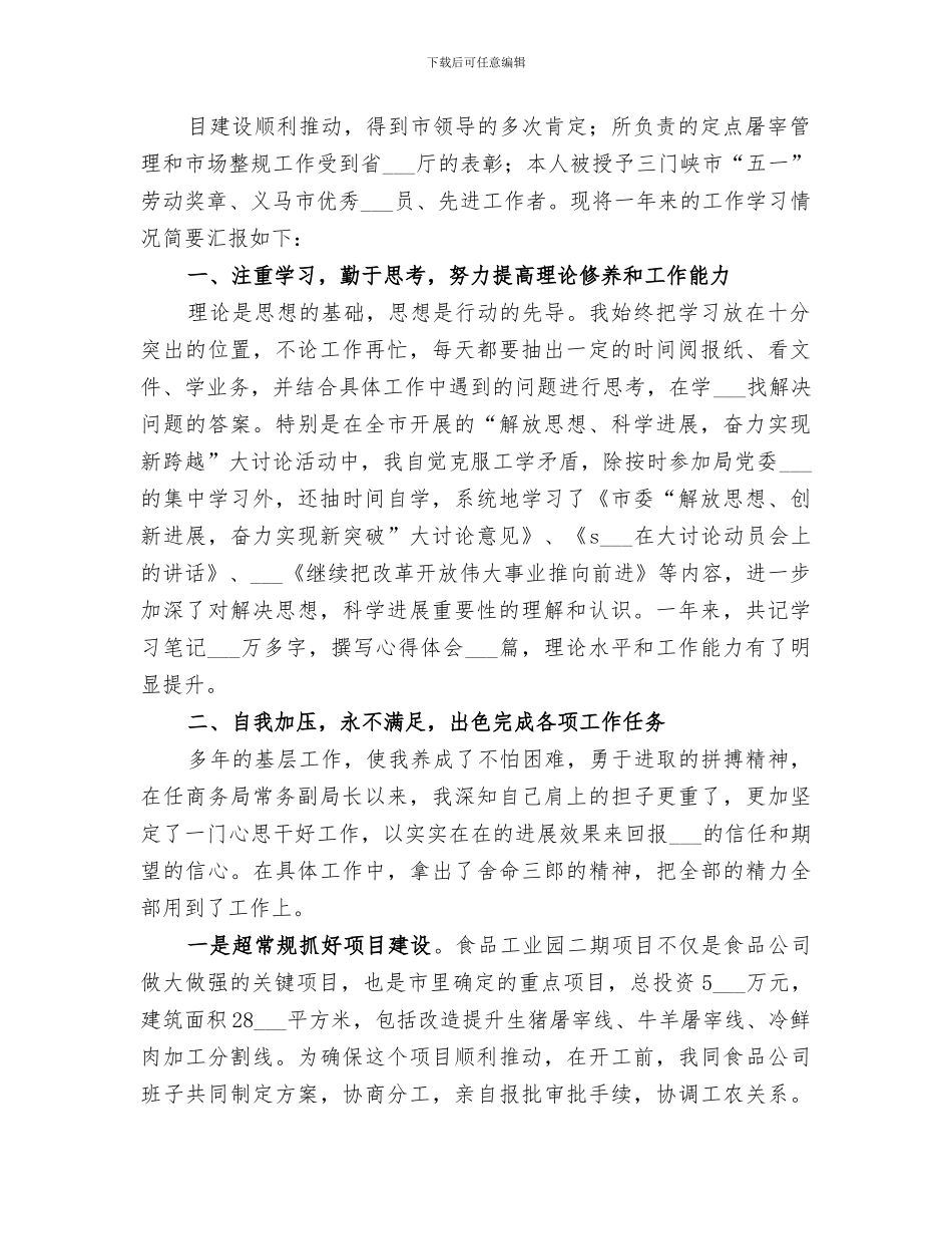 2024年商务局常务副局长个人年终总结范本_第3页