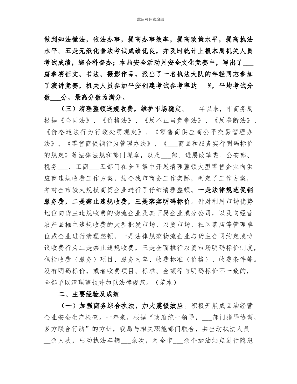 2024年商务局执法与效能监察工作总结_第2页