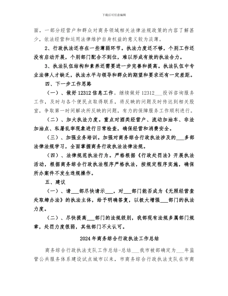 2024年商务综合行政执法大队工作情况总结_第3页