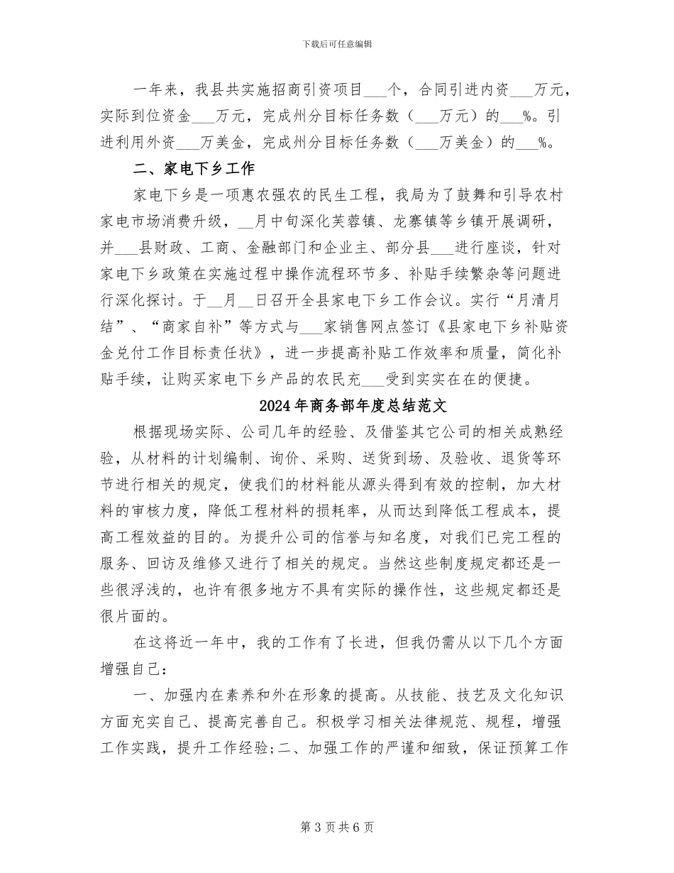 2024年商务部年度总结报告_第3页