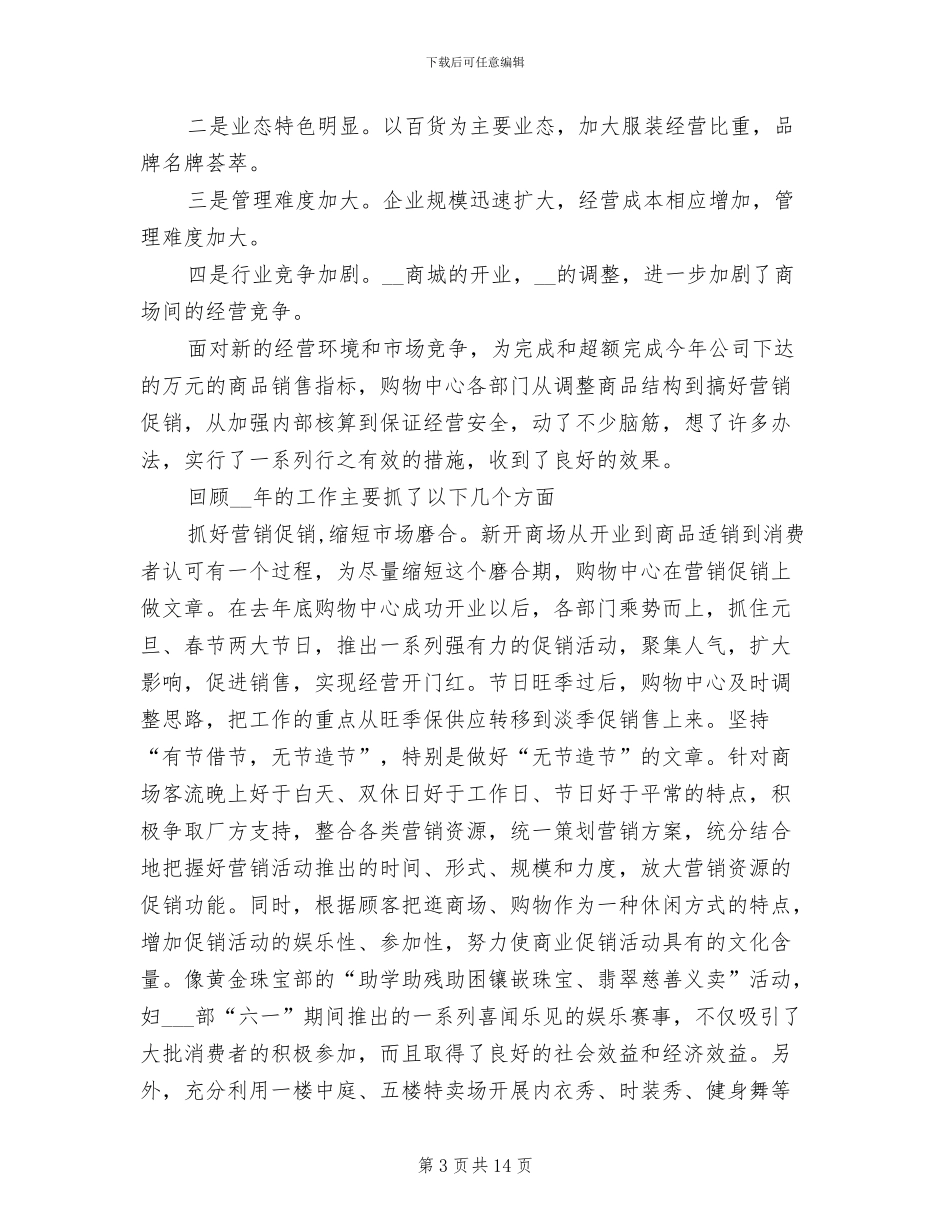 2024年商场购物中心年度总结_第3页