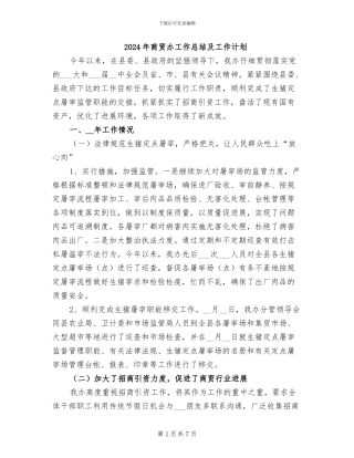 2024年商贸办工作总结及工作计划