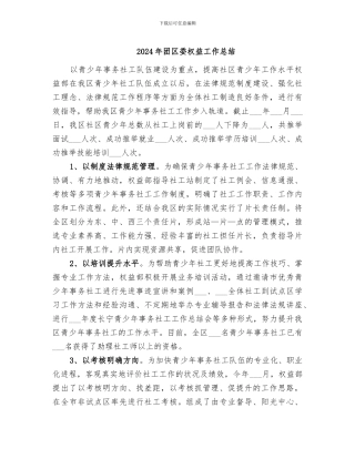 2024年团区委权益工作总结