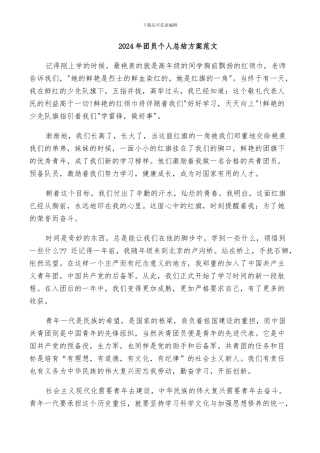 2024年团员个人总结方案范文