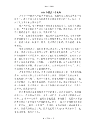 2024年团员工作总结