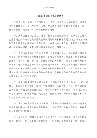 2024年团员自我小结范文