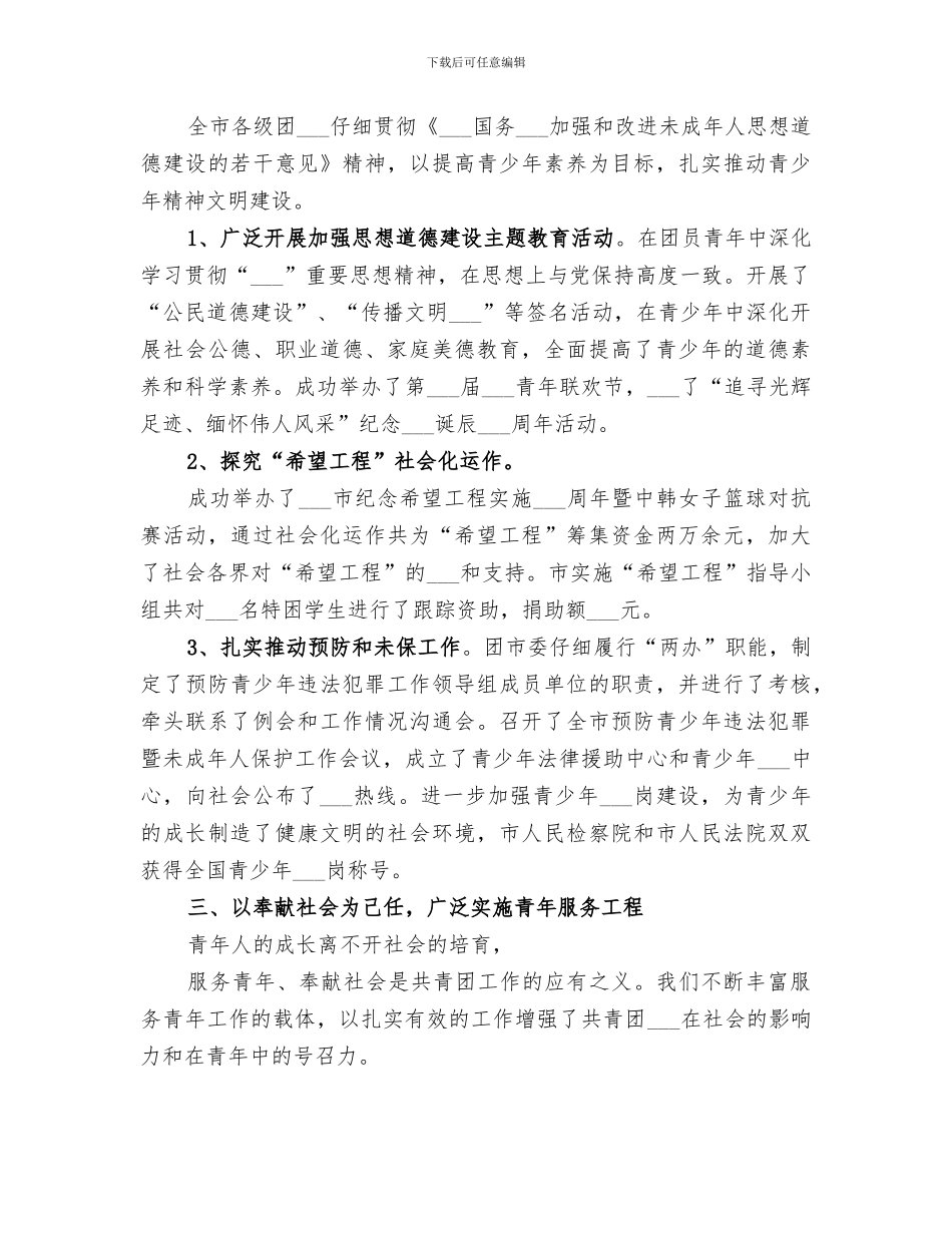 2024年团市委年工作总结和年工作打算_第3页