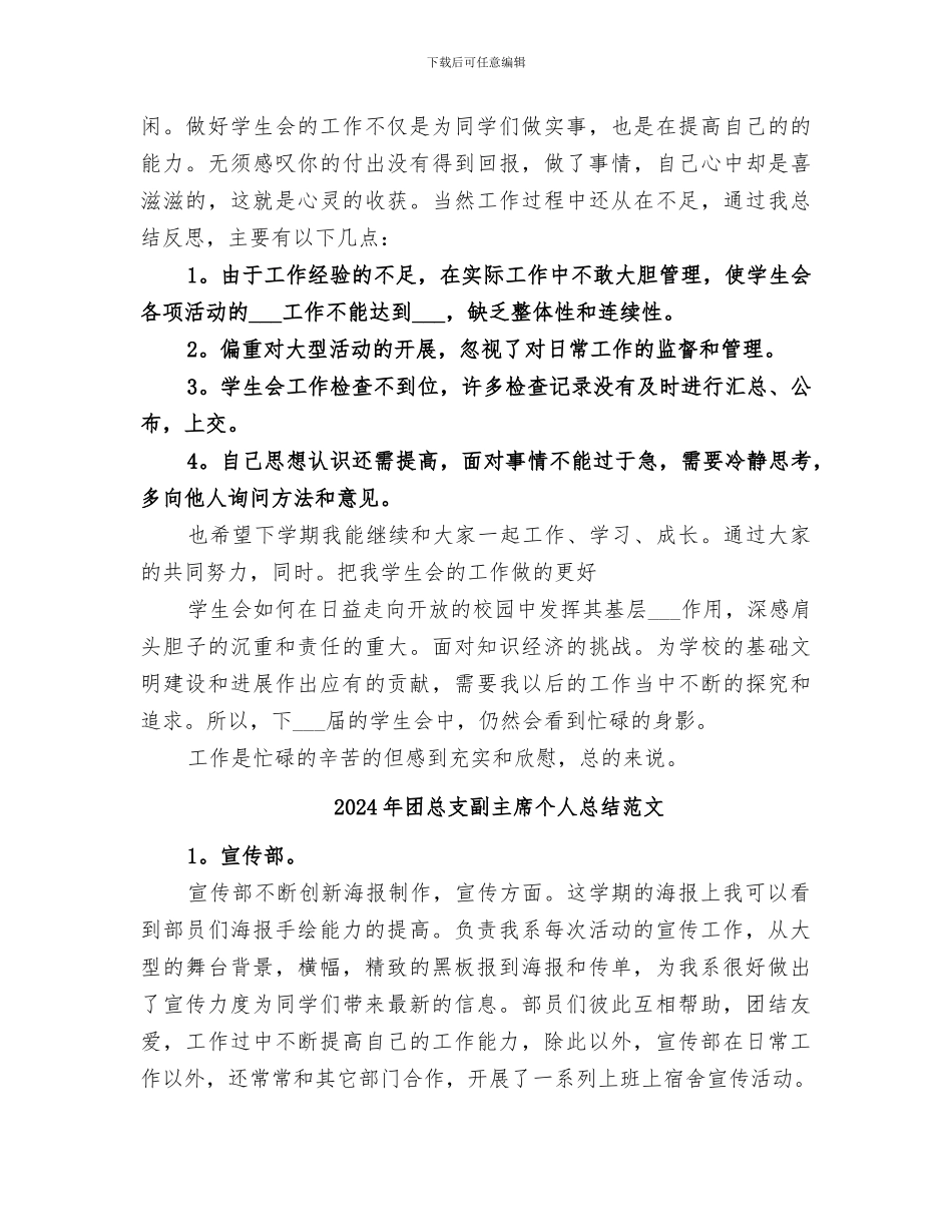 2024年团总支副主席个人总结_第3页