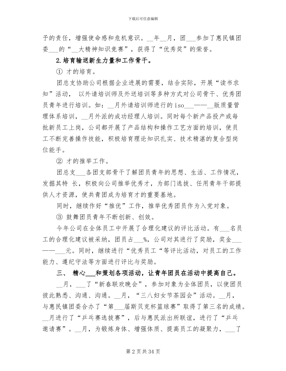 2024年团总支工作总结_第2页