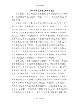 2024年团总支青志部总结范文