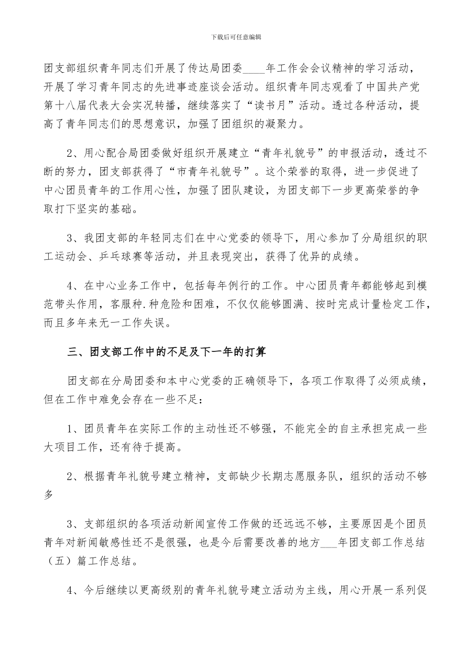 2024年团支部工作报告总结_第2页