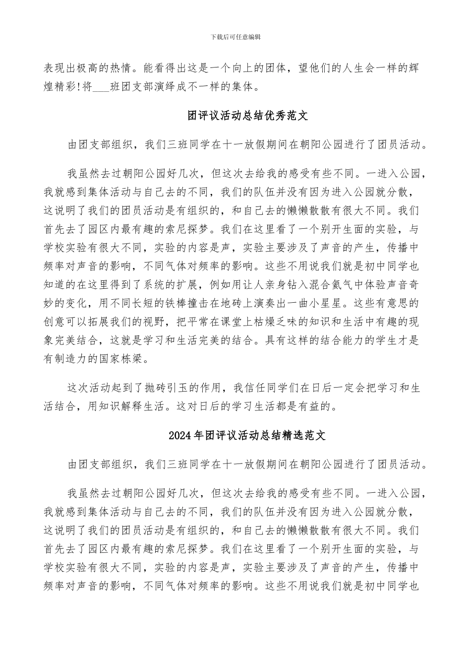 2024年团评议活动总结优秀范文_第3页