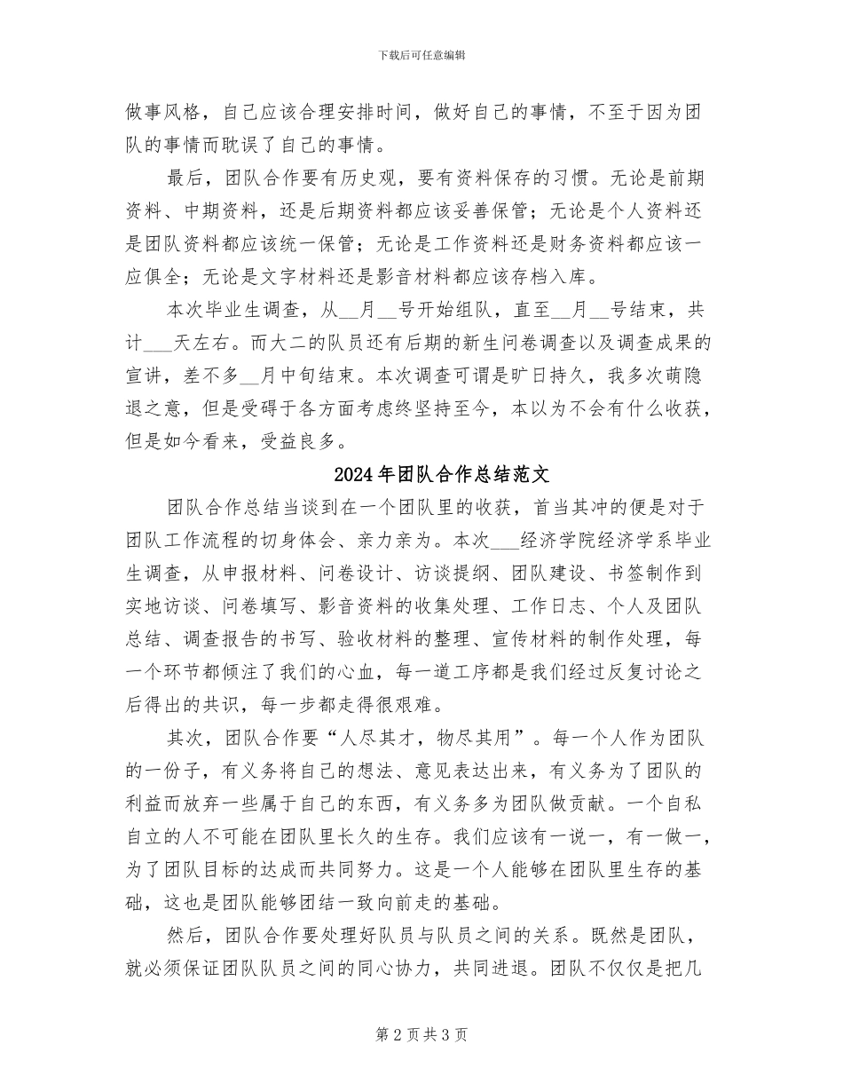2024年团队合作总结_第2页